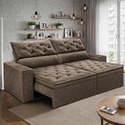 Sofá Retrátil E Reclinável 2,30m Essence Velusoft Castor Cama