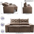 Sofá Retrátil E Reclinável 2,30m Essence Velusoft Castor Cama