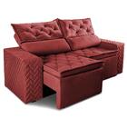 Sofá Retrátil E Reclinável 2,30m Essence Velusoft Vermelho Ca