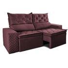 Sofá Retrátil E Reclinável 2,30m Essence Velusoft Vinho Cama