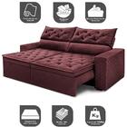 Sofá Retrátil E Reclinável 2,30m Essence Velusoft Vinho Cama