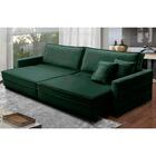 Sofá Retrátil E Reclinável 2,30m Karina Veludo Verde Madelina