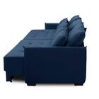 Sofá Retrátil E Reclinável 2,30m Mariah Veludo Azul Madelina