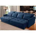 Sofá Retrátil E Reclinável 2,30m Mariah Veludo Azul Madelina