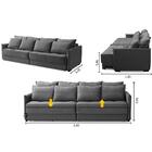 Sofá Retrátil E Reclinável 2,30m Mariah Veludo Cinza Madelina