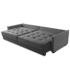 Sofá Retrátil E Reclinável 2,30m Mariah Veludo Cinza Madelina