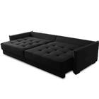 Sofá Retrátil E Reclinável 2,30m Mariah Veludo Preto Madelina