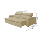 Sofá Retrátil E Reclinável 2,30m São Paulo 4 Lugares - Suede