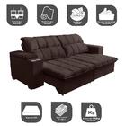 Sofá Retrátil E Reclinável 2,32m Cama Inbox Marrocos Com Mola