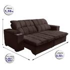 Sofá Retrátil E Reclinável 2,32m Cama Inbox Marrocos Com Mola