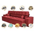 Sofá Retrátil E Reclinável 2,32m Com Molas Cama Inbox Estilo