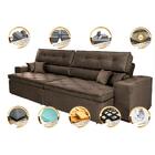 Sofá Retrátil E Reclinável 2,32m Com Molas Cama Inbox Estilo