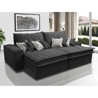 Sofá Retrátil E Reclinável 2,32m Com Molas Ensacadas Cama Inb