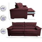 Sofá Retrátil E Reclinável 2,32m Molas Ensacadas Cama Inbox A