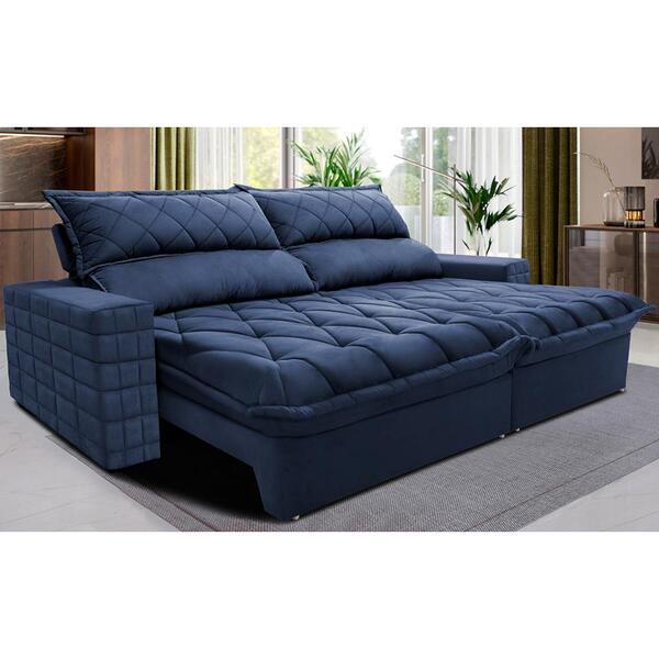 Sofá Retrátil E Reclinável 2,35m Molas Ensacadas Cama Inbox E