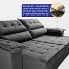 Sofá Retrátil E Reclinável 2,40m Com Molas E Espuma D33 Thund