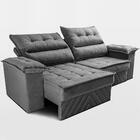 Sofá Retrátil E Reclinável 2,40m Com Molas E Espuma D33 Thund