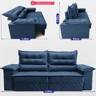 Sofá Retrátil E Reclinável 2,40m Com Molas E Espuma D33 Thund