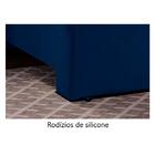 Sofá Retrátil E Reclinável 2,50m 4 Lugares Azul/prata