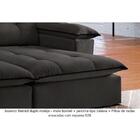 Sofá Retrátil E Reclinável 2,50m 4 Lugares Cinza/preto