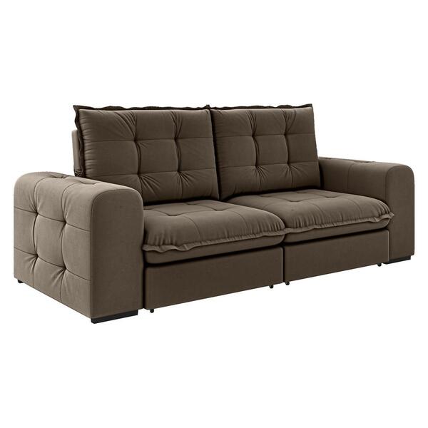 Sofá Retrátil E Reclinável 2,50m 4 Lugares Suede Veludo Multi