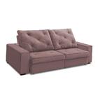 Sofá Retrátil E Reclinável 2,50m Agatha Veludo Rosê Adonai Es