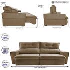 Sofá Retrátil E Reclinável 2,50m Cama Inbox Tókio Com Molas E