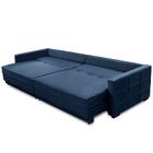 Sofá Retrátil E Reclinável 2,50m Karina Veludo Azul Madelina