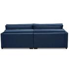 Sofá Retrátil E Reclinável 2,50m Karina Veludo Azul Madelina
