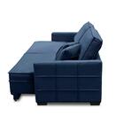 Sofá Retrátil E Reclinável 2,50m Karina Veludo Azul Madelina