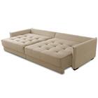 Sofá Retrátil E Reclinável 2,50m Mariah Veludo Bege Madelina