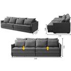 Sofá Retrátil E Reclinável 2,50m Mariah Veludo Cinza Madelina