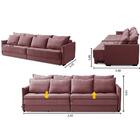 Sofá Retrátil E Reclinável 2,50m Mariah Veludo Rose Madelina