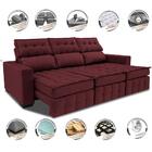 Sofá Retrátil E Reclinável 2,50m Molas Ensacadas E Costura Tr