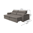 Sofá Retrátil E Reclinável 2,50m São Paulo 4 Lugares - Suede