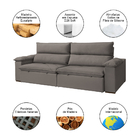 Sofá Retrátil E Reclinável 2,50m São Paulo 4 Lugares - Suede