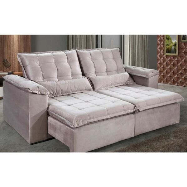 Sofá Retrátil E Reclinável 2,50m Tres Marias Estofados Teixei