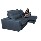 Sofa Retrátil E Reclinável 2,52m Com Molas Ensacadas Cama Inb