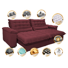 Sofá Retrátil E Reclinável 2,52m Com Molas Ensacadas Cama Inb