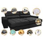 Sofá Retrátil E Reclinável 2,52m Molas Ensacadas Cama Inbox B