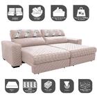 Sofá Retrátil E Reclinável 2,55m Molas Ensacadas Cama Inbox S