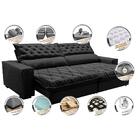 Sofá Retrátil E Reclinável 2,55m Molas Ensacadas Cama Inbox S