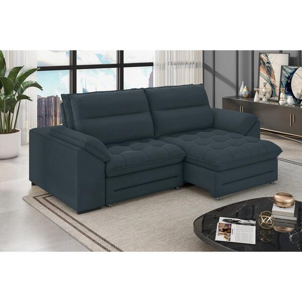 Sofá Retrátil E Reclinável 2,60m 4 Lugares Suede Veludo Multi