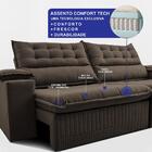 Sofá Retrátil E Reclinável 2,60m Molas Ensacadas Dream Veluso