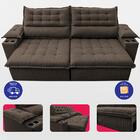 Sofá Retrátil E Reclinável 2,60m Molas Ensacadas Dream Veluso