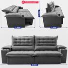 Sofá Retrátil E Reclinável 2,60m Molas Ensacadas Dream Veluso