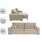 Sofá Retrátil E Reclinável 2,72m Com Molas Cama Inbox Estilo