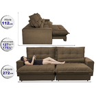 Sofa Retrátil E Reclinável 2,72m Com Molas Ensacadas Cama Inb