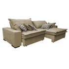 Sofá Retrátil E Reclinável 2,72m Com Molas Ensacadas Cama Inb