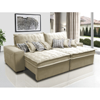 Sofá Retrátil E Reclinável 2,72m Com Molas Ensacadas Cama Inb